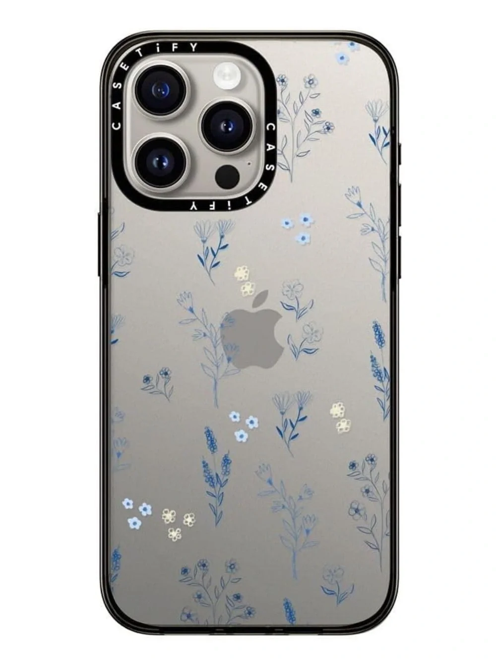 iPhone 16 pro max Casetify Blue Floral Clear Phone Case
